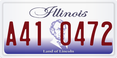 IL license plate A410472