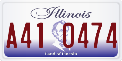 IL license plate A410474