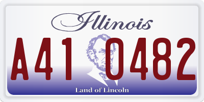 IL license plate A410482