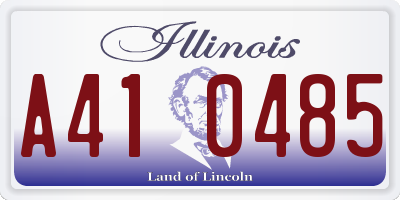 IL license plate A410485