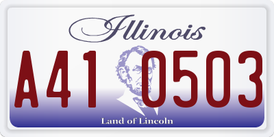 IL license plate A410503