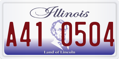 IL license plate A410504