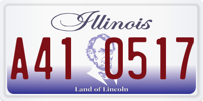 IL license plate A410517