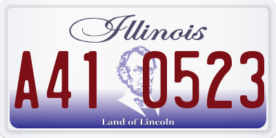 IL license plate A410523
