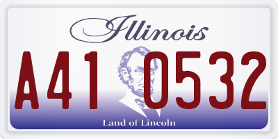 IL license plate A410532