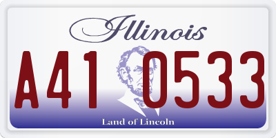 IL license plate A410533