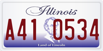 IL license plate A410534