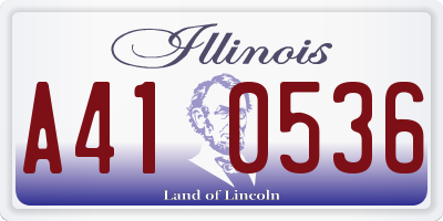 IL license plate A410536