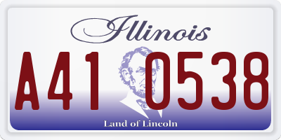 IL license plate A410538