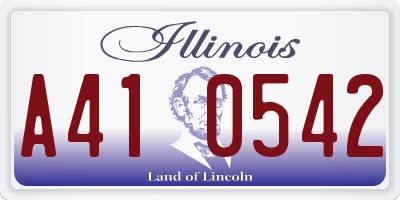 IL license plate A410542