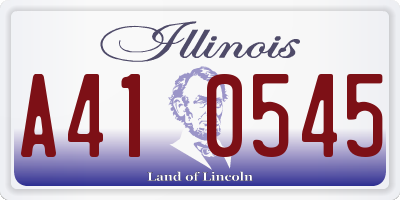 IL license plate A410545