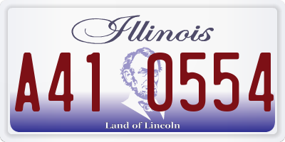 IL license plate A410554