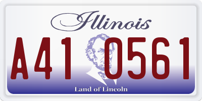 IL license plate A410561