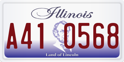 IL license plate A410568