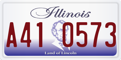 IL license plate A410573