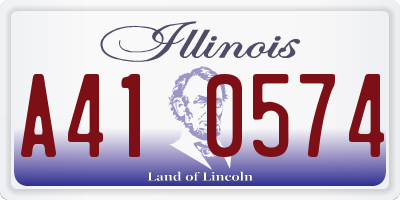 IL license plate A410574