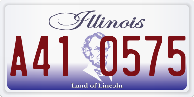 IL license plate A410575