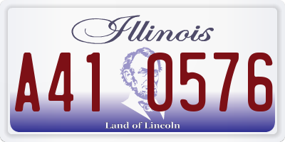 IL license plate A410576