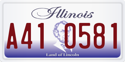 IL license plate A410581
