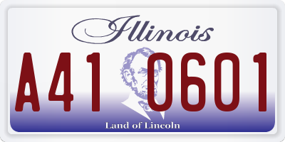 IL license plate A410601