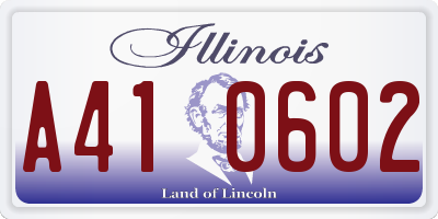 IL license plate A410602