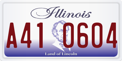 IL license plate A410604