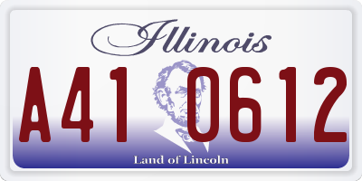 IL license plate A410612