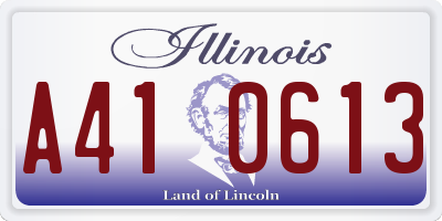 IL license plate A410613