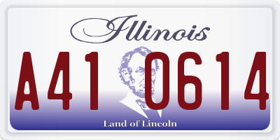 IL license plate A410614