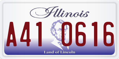 IL license plate A410616