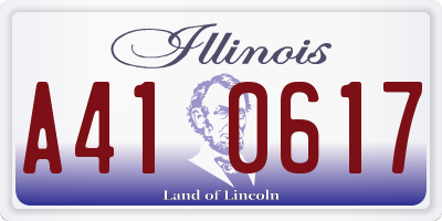 IL license plate A410617