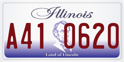IL license plate A410620