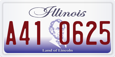 IL license plate A410625