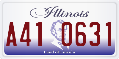 IL license plate A410631