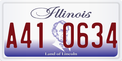 IL license plate A410634