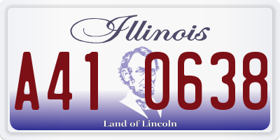 IL license plate A410638
