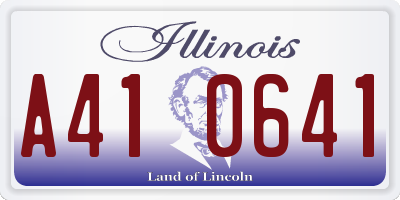 IL license plate A410641