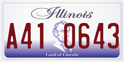 IL license plate A410643