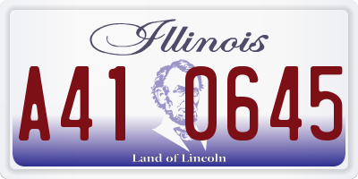IL license plate A410645