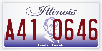 IL license plate A410646