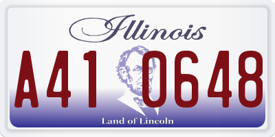 IL license plate A410648