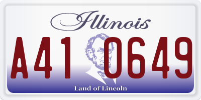 IL license plate A410649