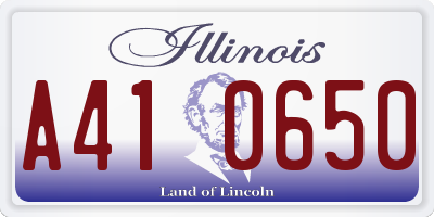 IL license plate A410650