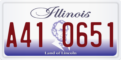 IL license plate A410651