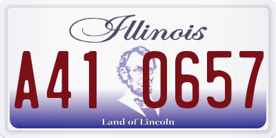 IL license plate A410657