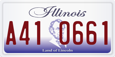 IL license plate A410661
