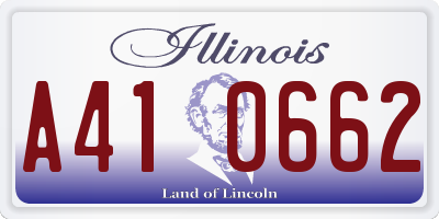 IL license plate A410662