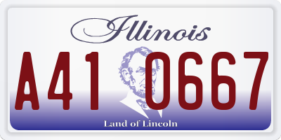 IL license plate A410667