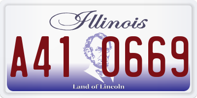 IL license plate A410669