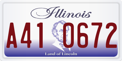 IL license plate A410672